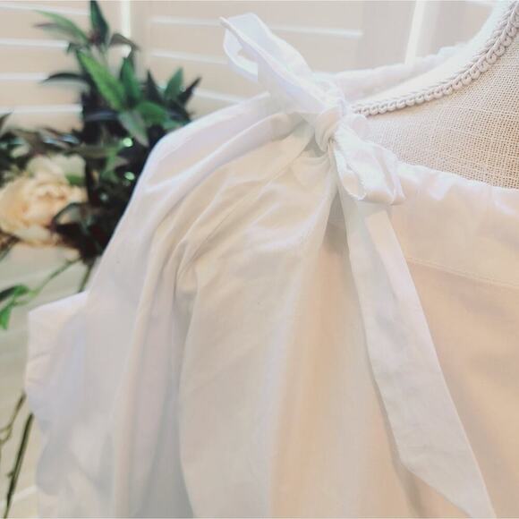 RACHEL COMEY WHITE SHOULDER TIE DRESS SIZE 4 - Picture 6 of 8